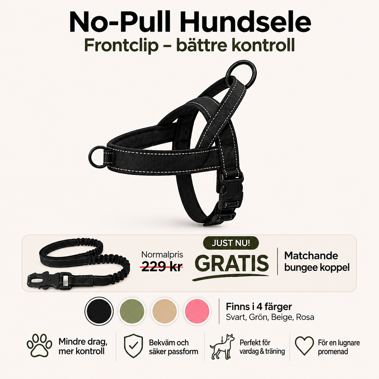 PawStrides No-Pull Hundsele